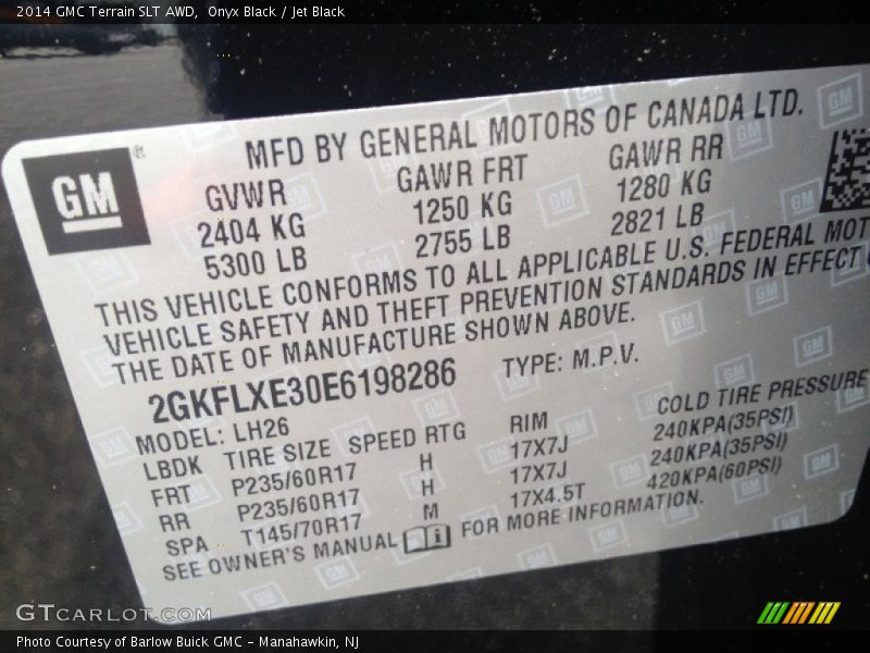 Onyx Black / Jet Black 2014 GMC Terrain SLT AWD
