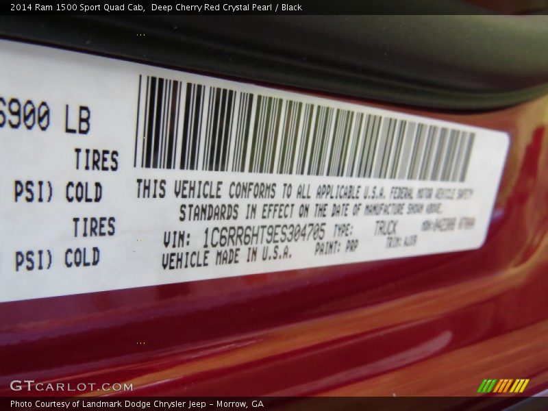Deep Cherry Red Crystal Pearl / Black 2014 Ram 1500 Sport Quad Cab