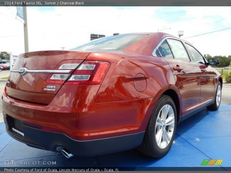 Sunset / Charcoal Black 2014 Ford Taurus SEL