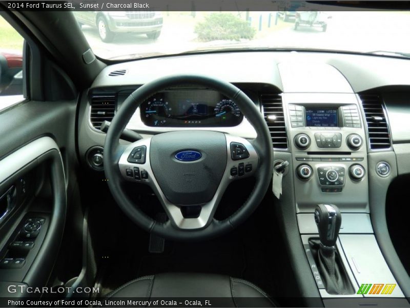 Sunset / Charcoal Black 2014 Ford Taurus SEL