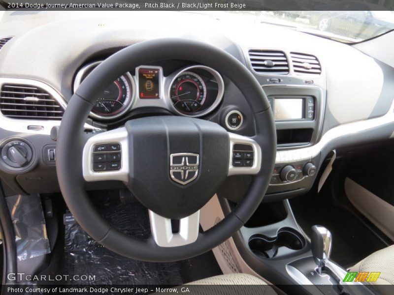 Pitch Black / Black/Light Frost Beige 2014 Dodge Journey Amercian Value Package