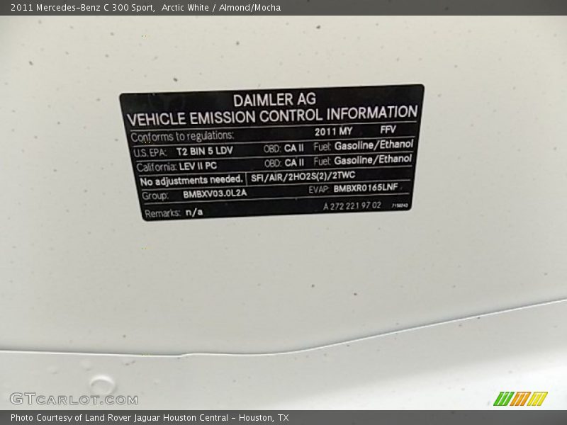 Arctic White / Almond/Mocha 2011 Mercedes-Benz C 300 Sport