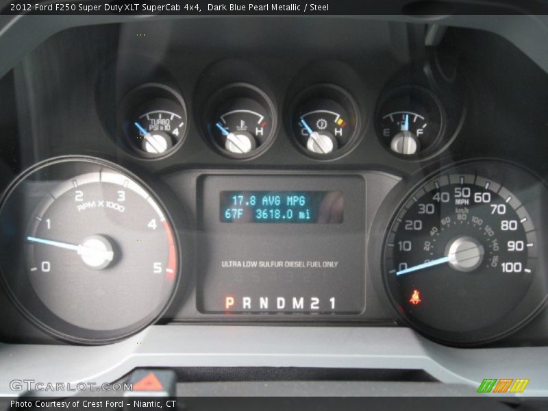 Dark Blue Pearl Metallic / Steel 2012 Ford F250 Super Duty XLT SuperCab 4x4