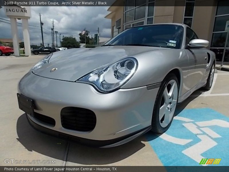 Arctic Silver Metallic / Black 2003 Porsche 911 Turbo Coupe