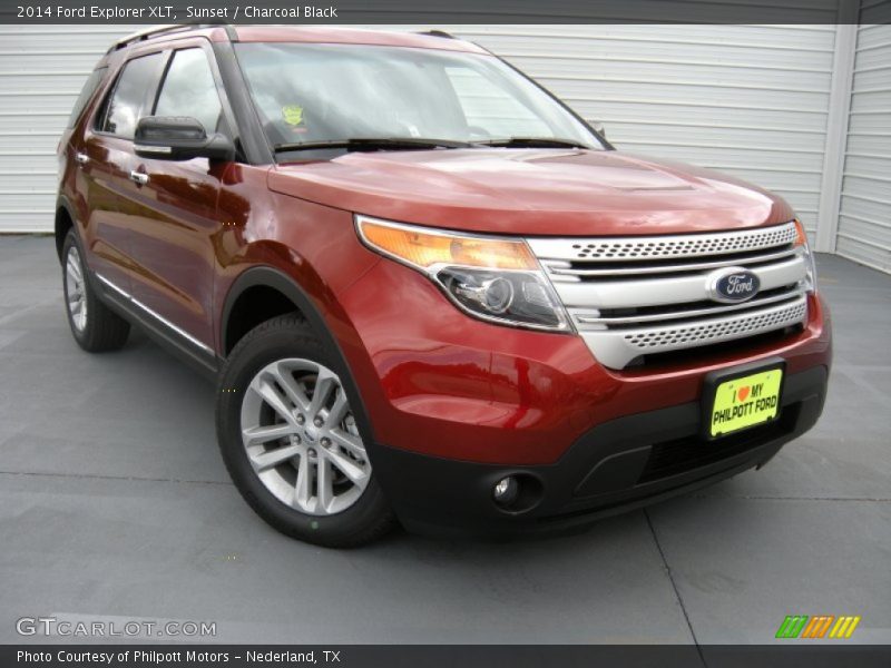 Sunset / Charcoal Black 2014 Ford Explorer XLT