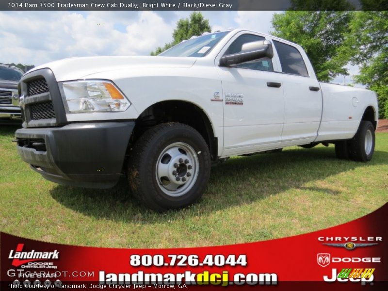 Bright White / Black/Diesel Gray 2014 Ram 3500 Tradesman Crew Cab Dually