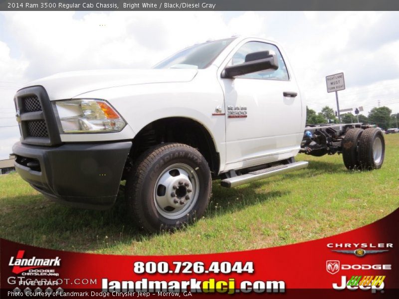 Bright White / Black/Diesel Gray 2014 Ram 3500 Regular Cab Chassis