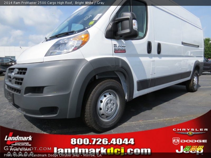 Bright White / Gray 2014 Ram ProMaster 2500 Cargo High Roof