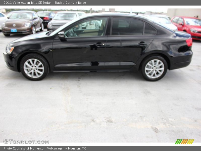 Black / Cornsilk Beige 2011 Volkswagen Jetta SE Sedan