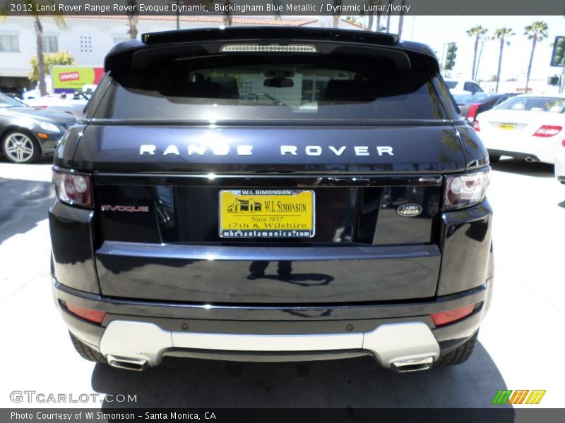 Buckingham Blue Metallic / Dynamic Lunar/Ivory 2012 Land Rover Range Rover Evoque Dynamic