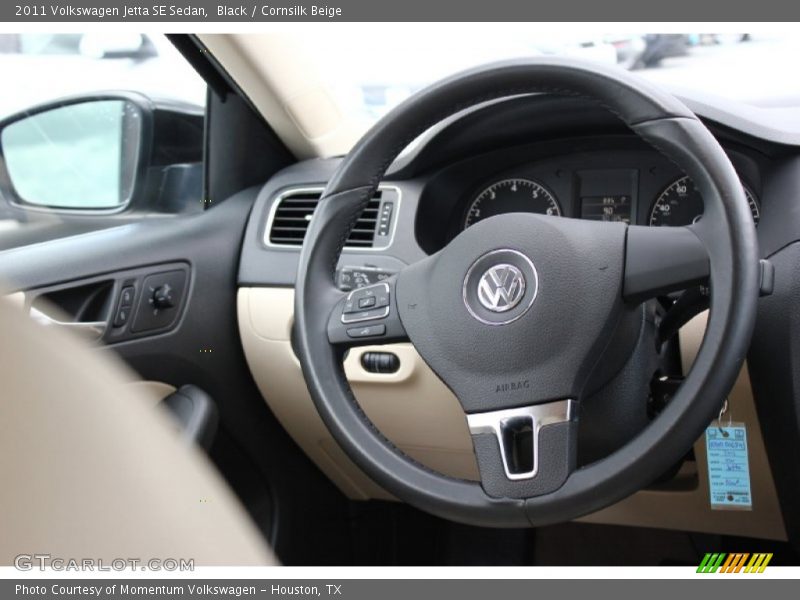 Black / Cornsilk Beige 2011 Volkswagen Jetta SE Sedan