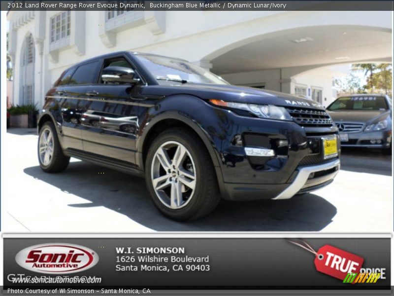Buckingham Blue Metallic / Dynamic Lunar/Ivory 2012 Land Rover Range Rover Evoque Dynamic