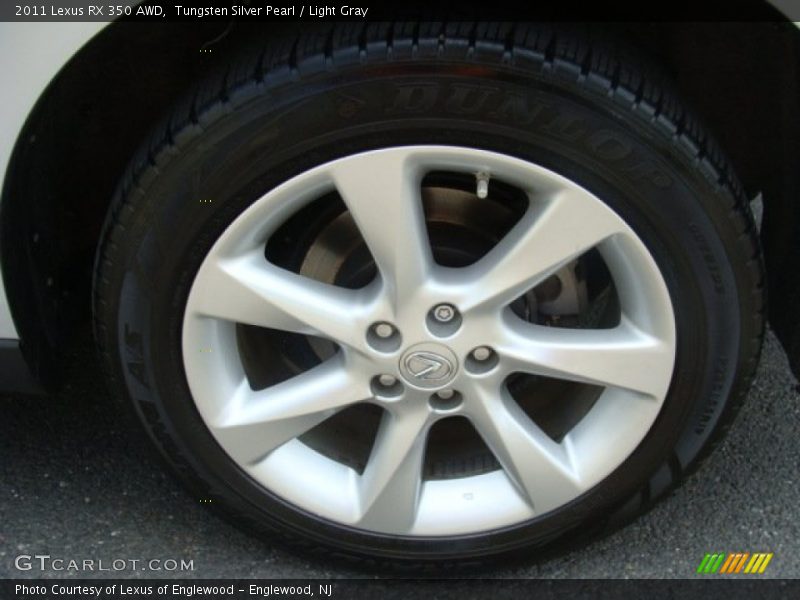 Tungsten Silver Pearl / Light Gray 2011 Lexus RX 350 AWD
