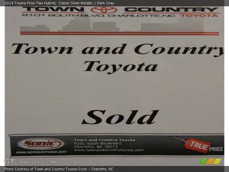 Classic Silver Metallic / Dark Gray 2014 Toyota Prius Two Hybrid