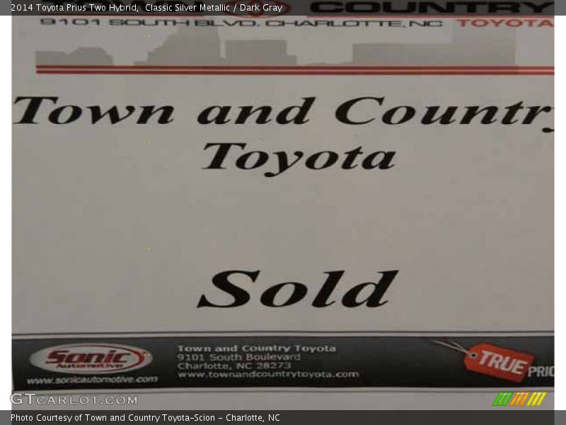 Classic Silver Metallic / Dark Gray 2014 Toyota Prius Two Hybrid