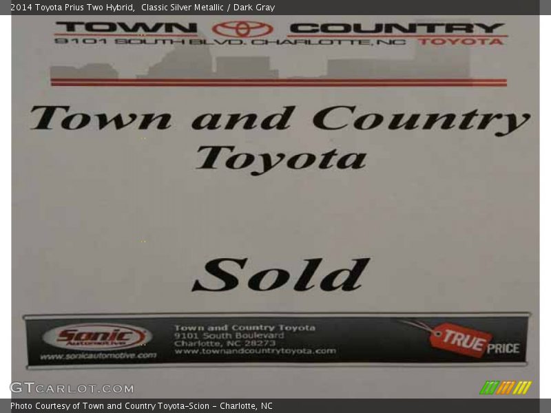 Classic Silver Metallic / Dark Gray 2014 Toyota Prius Two Hybrid