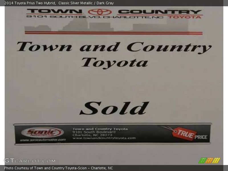 Classic Silver Metallic / Dark Gray 2014 Toyota Prius Two Hybrid