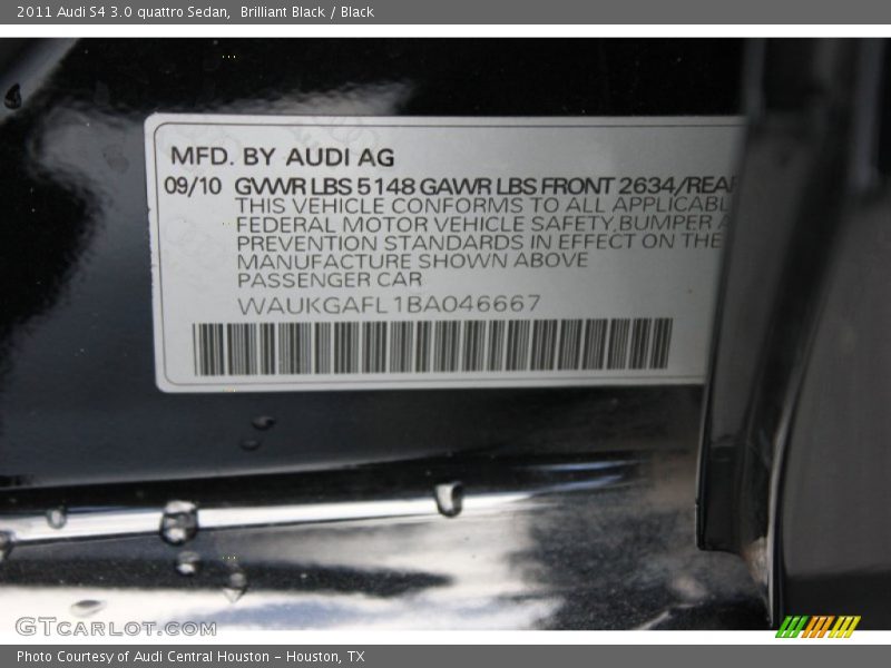 Brilliant Black / Black 2011 Audi S4 3.0 quattro Sedan