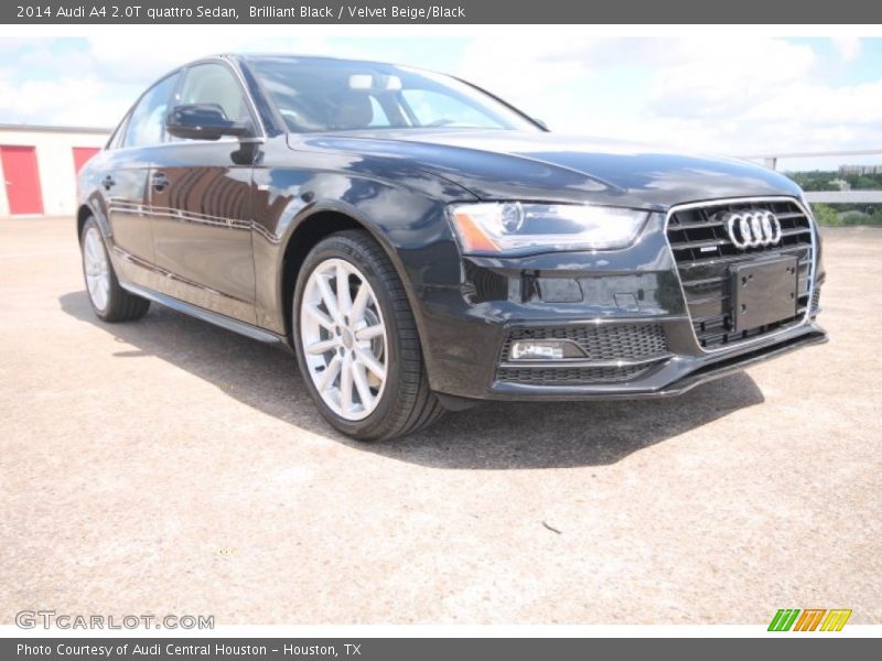 Brilliant Black / Velvet Beige/Black 2014 Audi A4 2.0T quattro Sedan