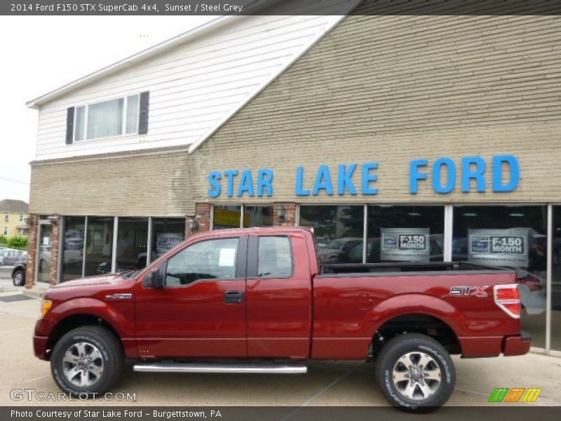 Sunset / Steel Grey 2014 Ford F150 STX SuperCab 4x4