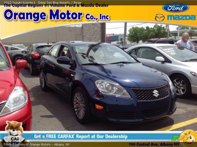 Deep Sea Blue Metallic / Beige 2012 Suzuki Kizashi S