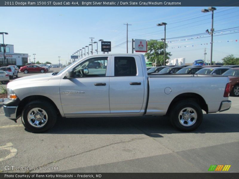 Bright Silver Metallic / Dark Slate Gray/Medium Graystone 2011 Dodge Ram 1500 ST Quad Cab 4x4