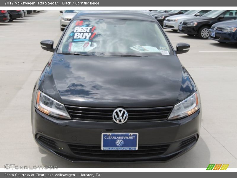 Black / Cornsilk Beige 2012 Volkswagen Jetta S Sedan