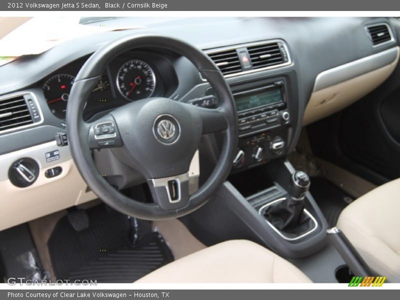 Black / Cornsilk Beige 2012 Volkswagen Jetta S Sedan