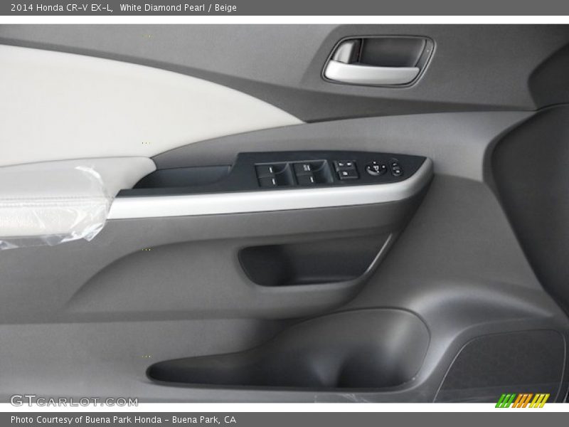 White Diamond Pearl / Beige 2014 Honda CR-V EX-L