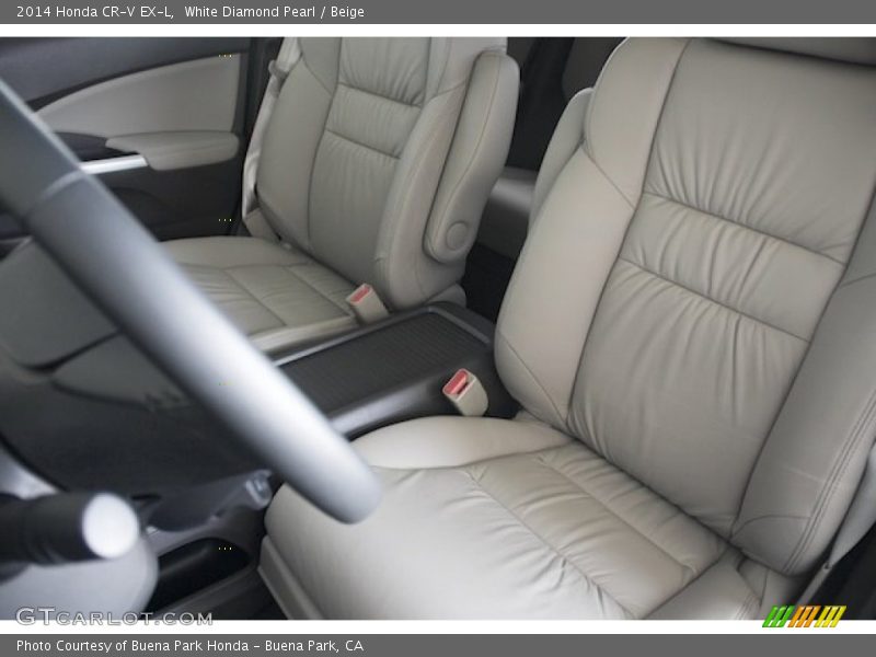 White Diamond Pearl / Beige 2014 Honda CR-V EX-L