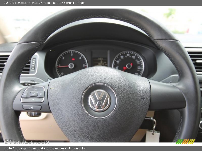 Black / Cornsilk Beige 2012 Volkswagen Jetta S Sedan