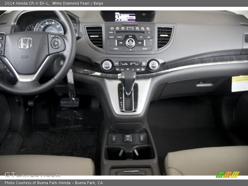 White Diamond Pearl / Beige 2014 Honda CR-V EX-L