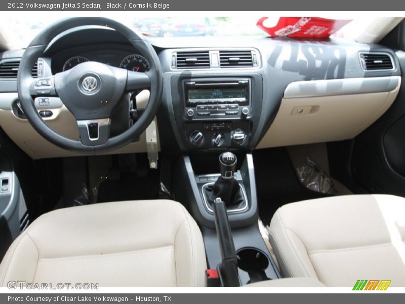 Black / Cornsilk Beige 2012 Volkswagen Jetta S Sedan