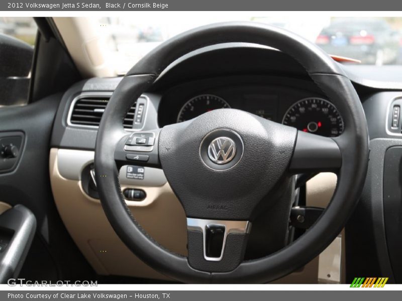 Black / Cornsilk Beige 2012 Volkswagen Jetta S Sedan