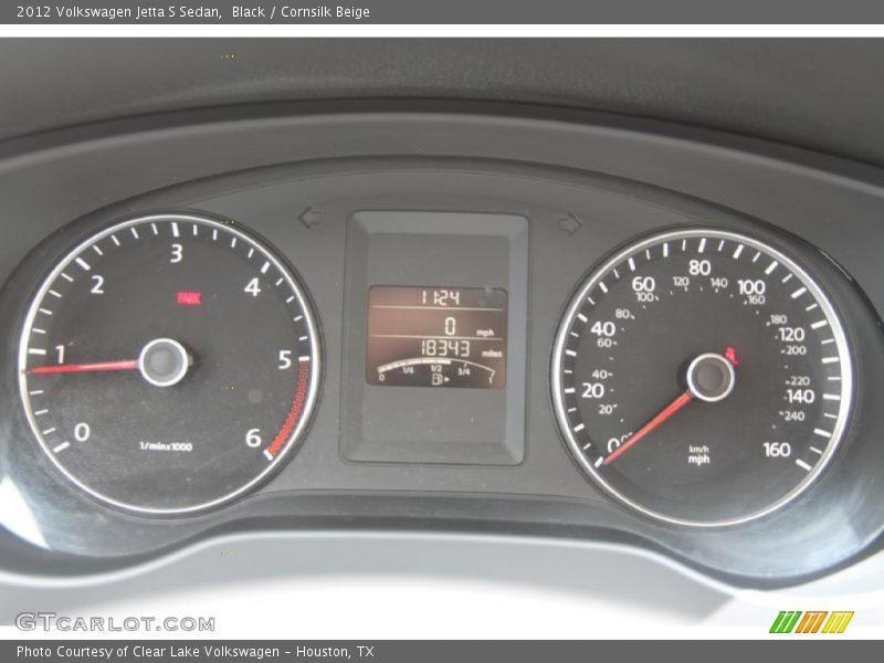 Black / Cornsilk Beige 2012 Volkswagen Jetta S Sedan