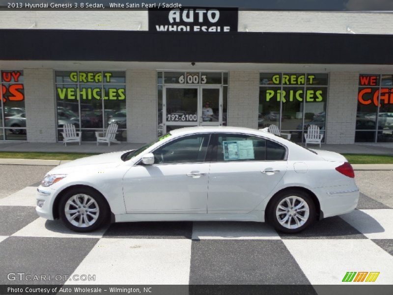 White Satin Pearl / Saddle 2013 Hyundai Genesis 3.8 Sedan