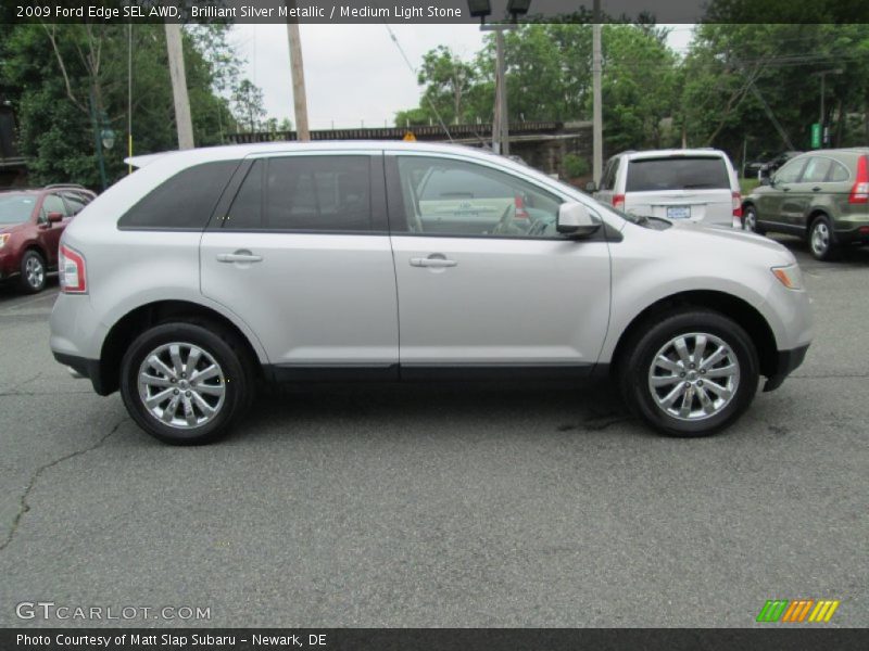 Brilliant Silver Metallic / Medium Light Stone 2009 Ford Edge SEL AWD