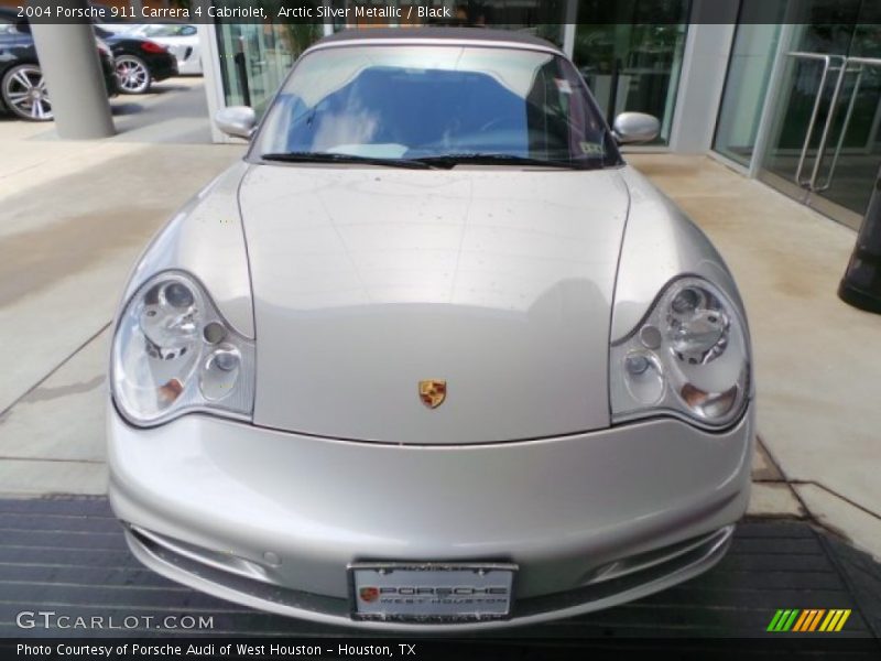 Arctic Silver Metallic / Black 2004 Porsche 911 Carrera 4 Cabriolet