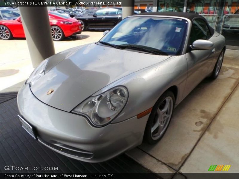 Arctic Silver Metallic / Black 2004 Porsche 911 Carrera 4 Cabriolet