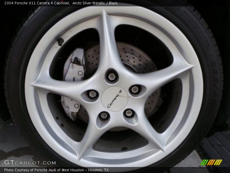 Arctic Silver Metallic / Black 2004 Porsche 911 Carrera 4 Cabriolet