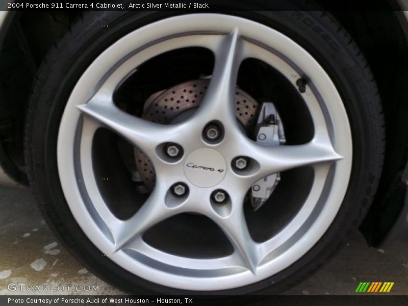 Arctic Silver Metallic / Black 2004 Porsche 911 Carrera 4 Cabriolet