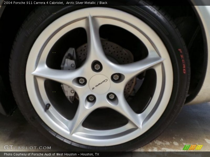 Arctic Silver Metallic / Black 2004 Porsche 911 Carrera 4 Cabriolet