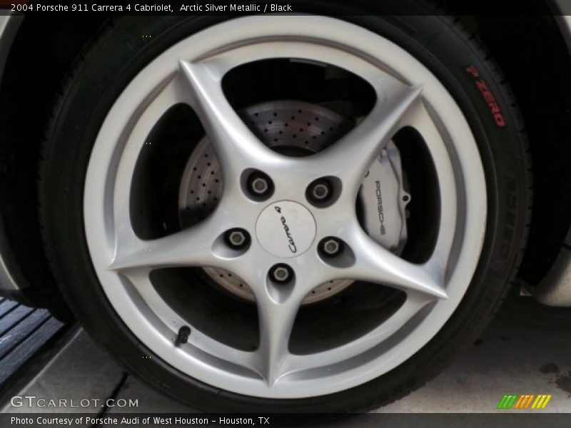 Arctic Silver Metallic / Black 2004 Porsche 911 Carrera 4 Cabriolet