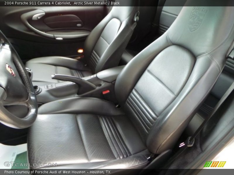Arctic Silver Metallic / Black 2004 Porsche 911 Carrera 4 Cabriolet