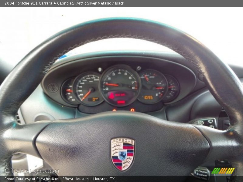 Arctic Silver Metallic / Black 2004 Porsche 911 Carrera 4 Cabriolet