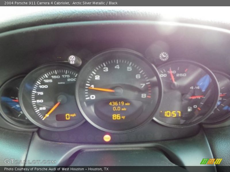Arctic Silver Metallic / Black 2004 Porsche 911 Carrera 4 Cabriolet