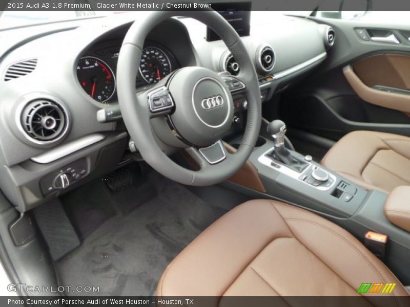 Glacier White Metallic / Chestnut Brown 2015 Audi A3 1.8 Premium