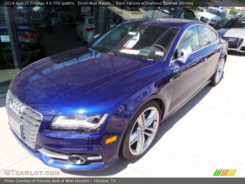 Estoril Blue Metallic / Black Valcona w/Diamond Contrast Stitching 2014 Audi S7 Prestige 4.0 TFSI quattro