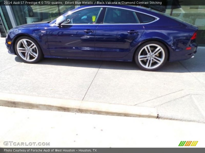Estoril Blue Metallic / Black Valcona w/Diamond Contrast Stitching 2014 Audi S7 Prestige 4.0 TFSI quattro