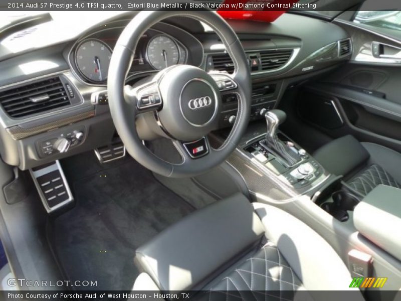 Estoril Blue Metallic / Black Valcona w/Diamond Contrast Stitching 2014 Audi S7 Prestige 4.0 TFSI quattro